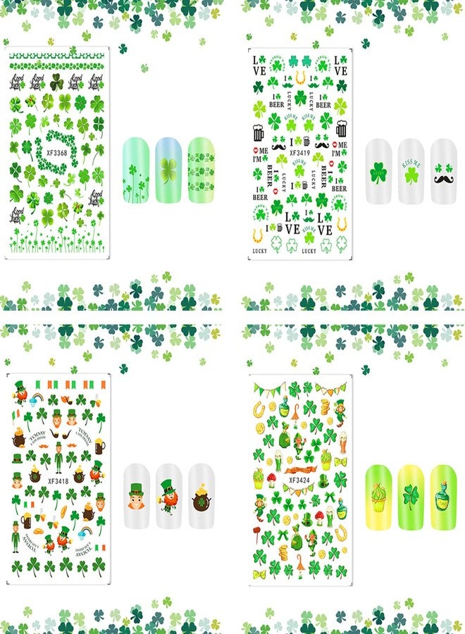 FUMIHIT 10 Sheets St. Patrick's Day Nail Art Stickers Decals 3D Shamrock Nail Stickers Green Clover Irish Nail Decals St. Patrick's Day Nail Decorations for Women, Kids, Girls - Image 5