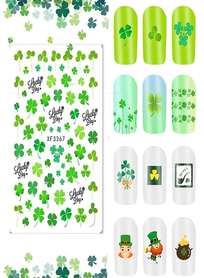FUMIHIT 10 Sheets St. Patrick's Day Nail Art Stickers Decals 3D Shamrock Nail Stickers Green Clover Irish Nail Decals St. Patrick's Day Nail Decorations for Women, Kids, Girls - Image 3