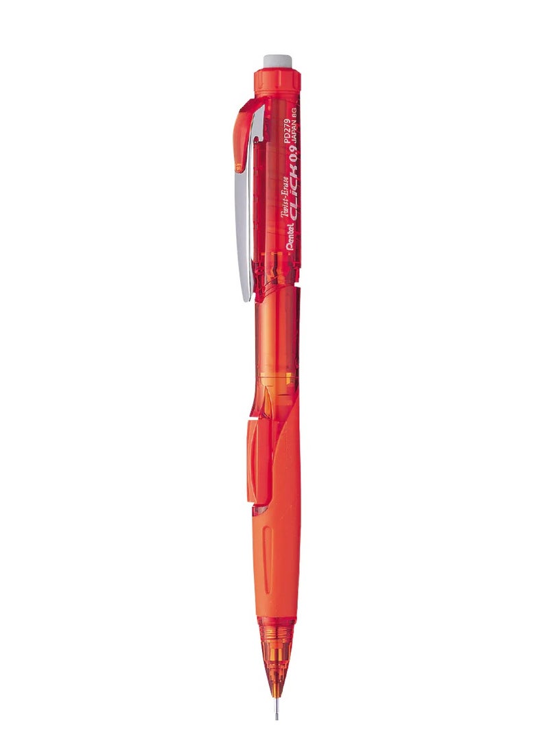 Pentel - Twist Erase Click Mechanical Pencil 0.9mm Tip Orange Barrel - Image 1