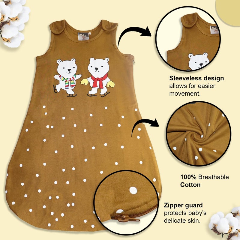 Adhigams New Born Baby Jolly Bear Stylish Cotton Sleeping Bag for Baby boy and Girl | For 0 to 12 Months (Pack of 1) - Image 4
