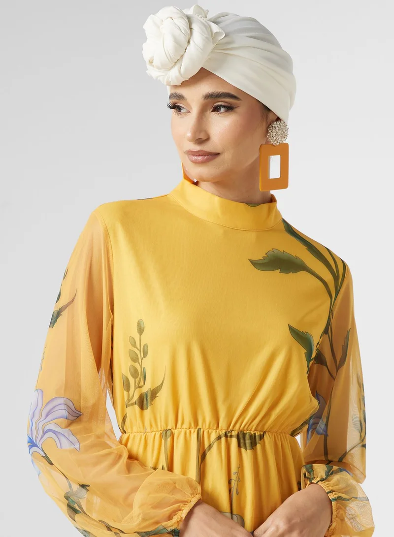 Khizana Floral Chiffon Dress