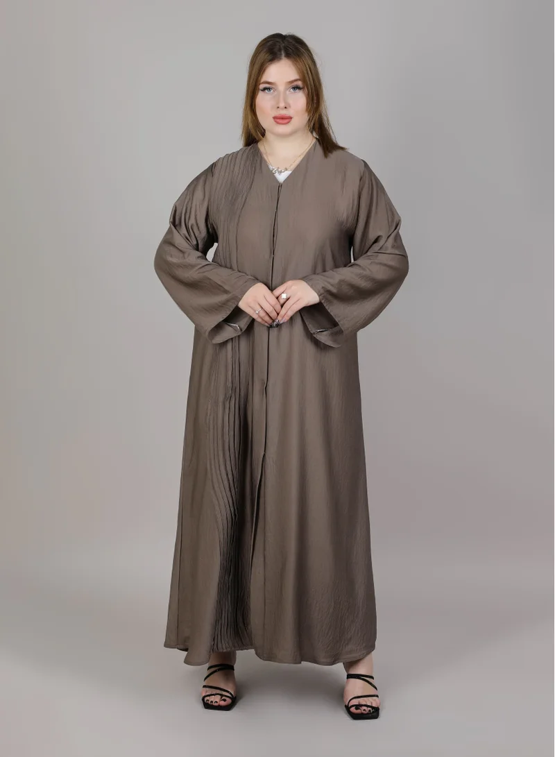 أم سكوير فاشن MSquare Fashion Brown Abaya