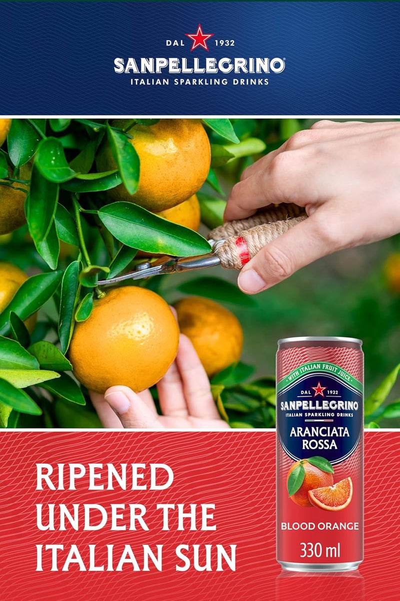Sanpellegrino مشروب سان بيلجرينو برتقال الدم الفوار 6 عبوات - Image 3