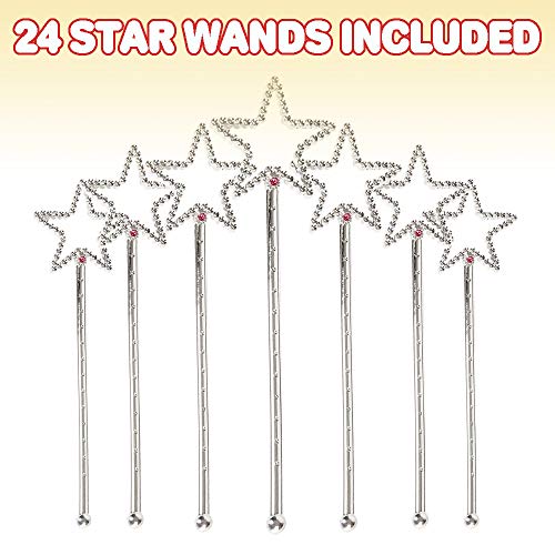 ArtCreativity Sparkly Star Wand Bulk Pack of 24 Princess Party Favors for Girls and Boys Silver Star Wand 75 Inch Magic Toy Wands with Rhinestones Princess Costume DressUp Accessories - Image 5