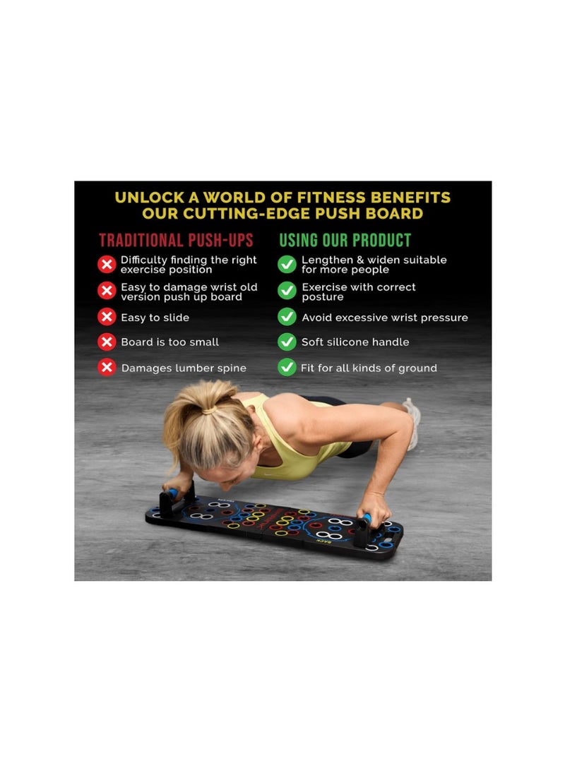 SHRINK Push Up Board - Portable Gym Multi-Function Foldable Push Up Bar with Pull Up Bar Handles - Upper Body Workout Tool Fitness - Floor Exercise Equipment for Home Gym Workout for Men and Women - Image 5