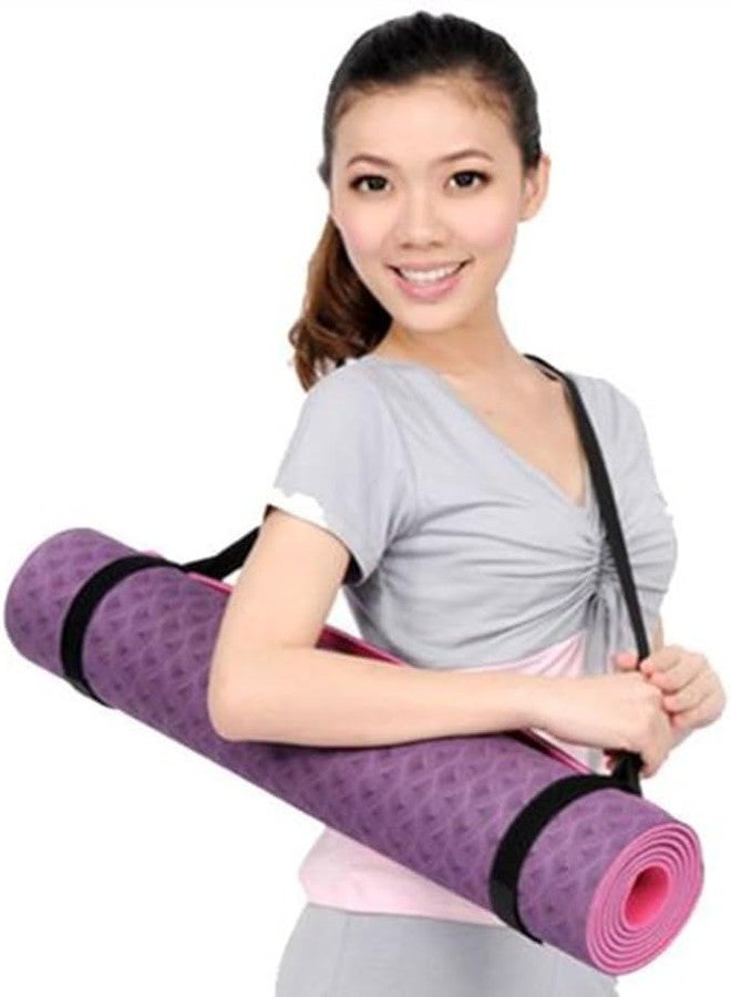 Tustao Black Durable Yoga Mat Harness Strap Sling, Yoga Carrying Adjustable Thick Straps Sling for Carrying Large Mats, Stretching Band (Just Strap, Not Mats) - Image 2