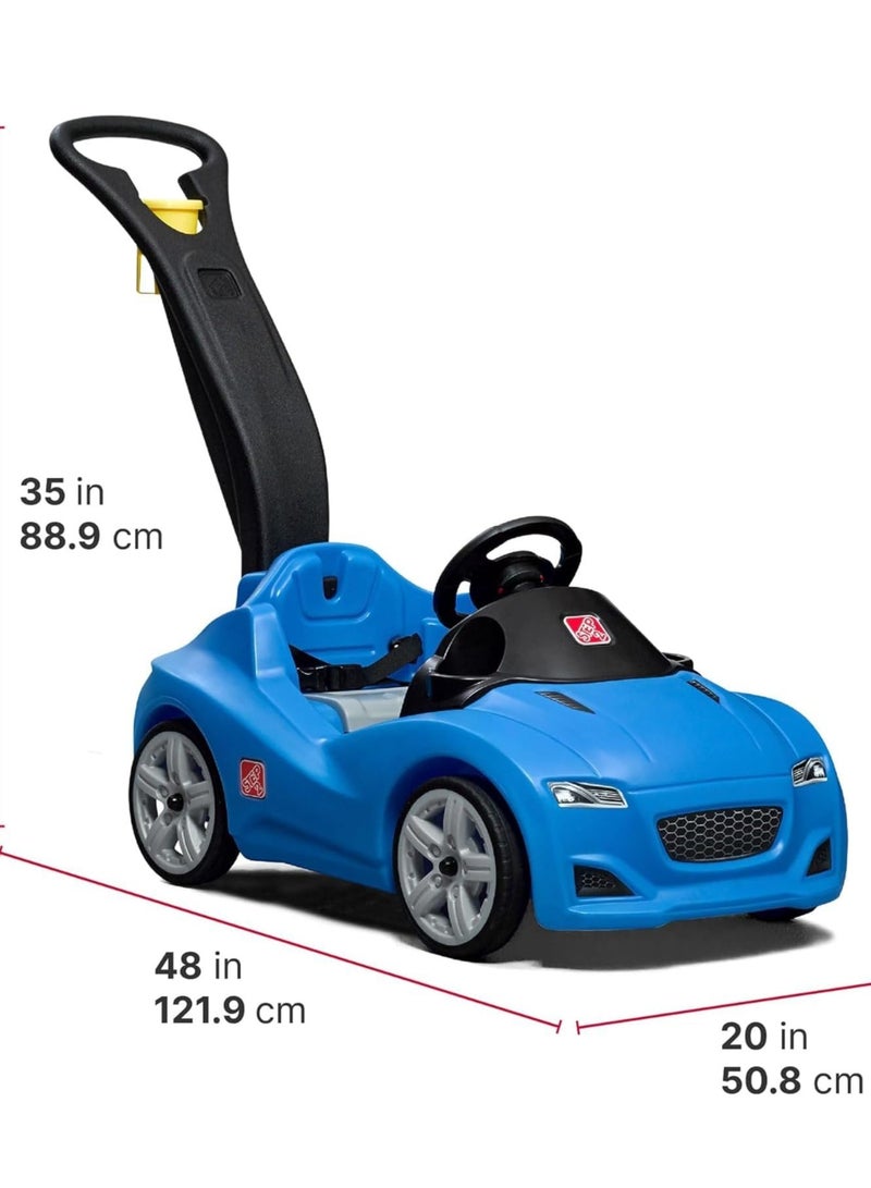 Step2 Whisper Ride-on Cruiser (Blue), Single Seater Kids Push Car, Easy to Store Ride On Toy with Seatbelt, Horn and Storage Trunk, Suitable for Children both Boys and Girls Aged 18m and Above  - Image 4