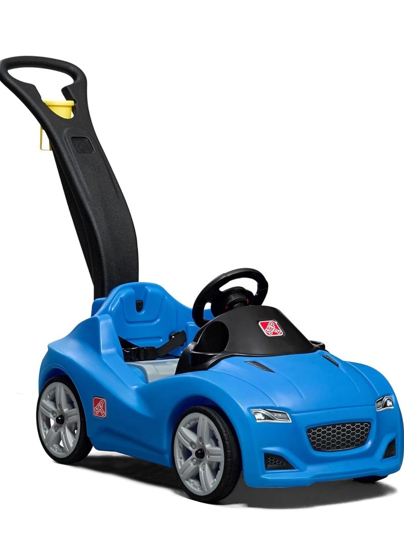 Step2 Whisper Ride-on Cruiser (Blue), Single Seater Kids Push Car, Easy to Store Ride On Toy with Seatbelt, Horn and Storage Trunk, Suitable for Children both Boys and Girls Aged 18m and Above  - Image 2