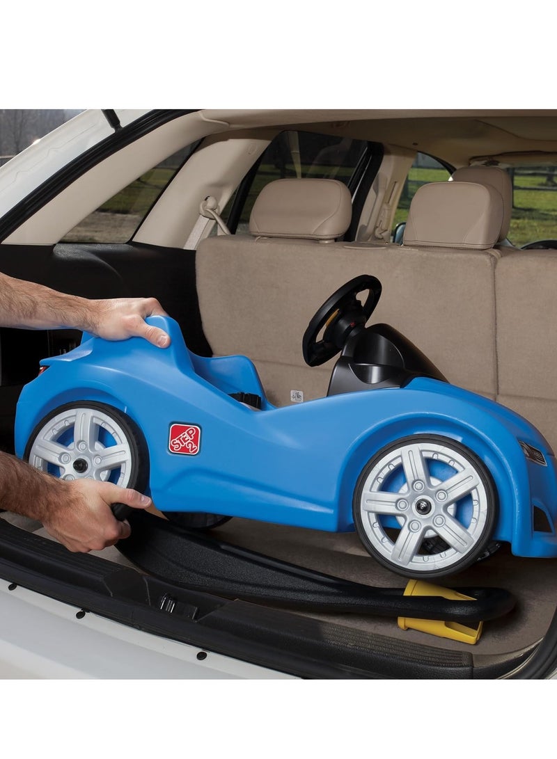 Step2 Whisper Ride-on Cruiser (Blue), Single Seater Kids Push Car, Easy to Store Ride On Toy with Seatbelt, Horn and Storage Trunk, Suitable for Children both Boys and Girls Aged 18m and Above  - Image 3