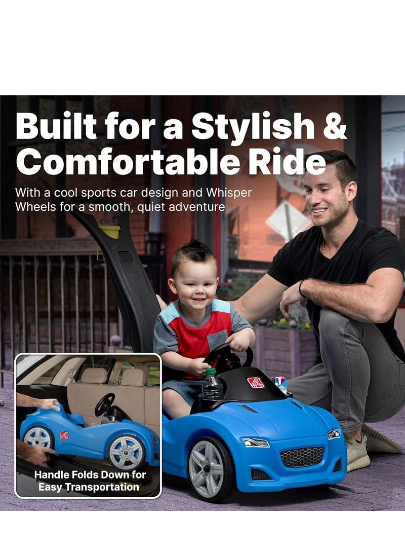 Step2 Whisper Ride-on Cruiser (Blue), Single Seater Kids Push Car, Easy to Store Ride On Toy with Seatbelt, Horn and Storage Trunk, Suitable for Children both Boys and Girls Aged 18m and Above  - Image 5