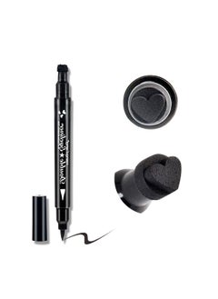 LAMUSELAND LAMUSELAND Eyeliner Stamp Wingliner, Waterproof Smudgeproof Liquid Eye Liner Gel Pen Set, Long Lasting Heart Black Thin Double Ended Pencil Makeup Tools for Women (D Heart) 