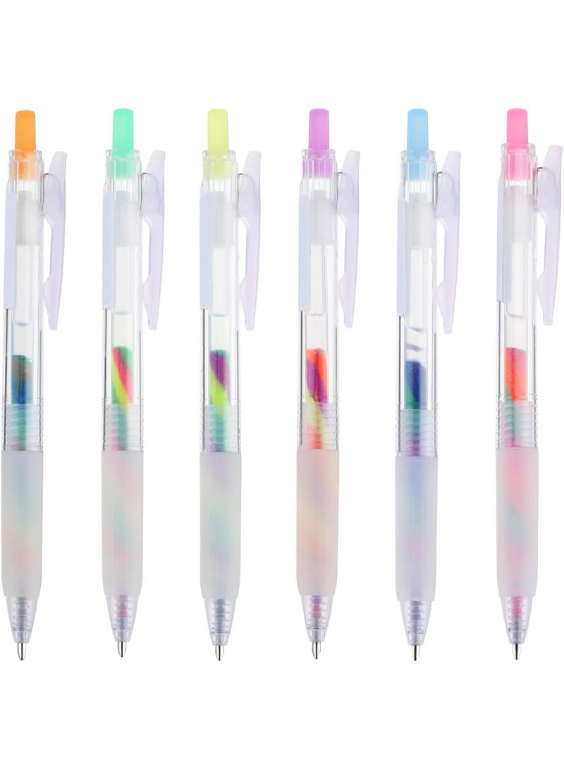 Glitter Gel Pens, 6 Pack 3 Colors Gradient Fantasy Rainbow Pens Glitter Pens for Adults Coloring Book, Doodle, Painting, Scrapbooking, Sketching Journal, Color Gel Pens Gift for Kids - Image 1