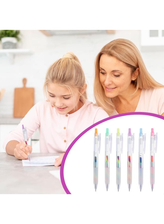 Glitter Gel Pens, 6 Pack 3 Colors Gradient Fantasy Rainbow Pens Glitter Pens for Adults Coloring Book, Doodle, Painting, Scrapbooking, Sketching Journal, Color Gel Pens Gift for Kids - Image 5