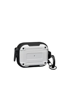 Cover Case Compatible for AirPods Pro 2 | Classy Black/White Color - Eggshell Protective Case with Metal Keychain Only Cover( Black and White )