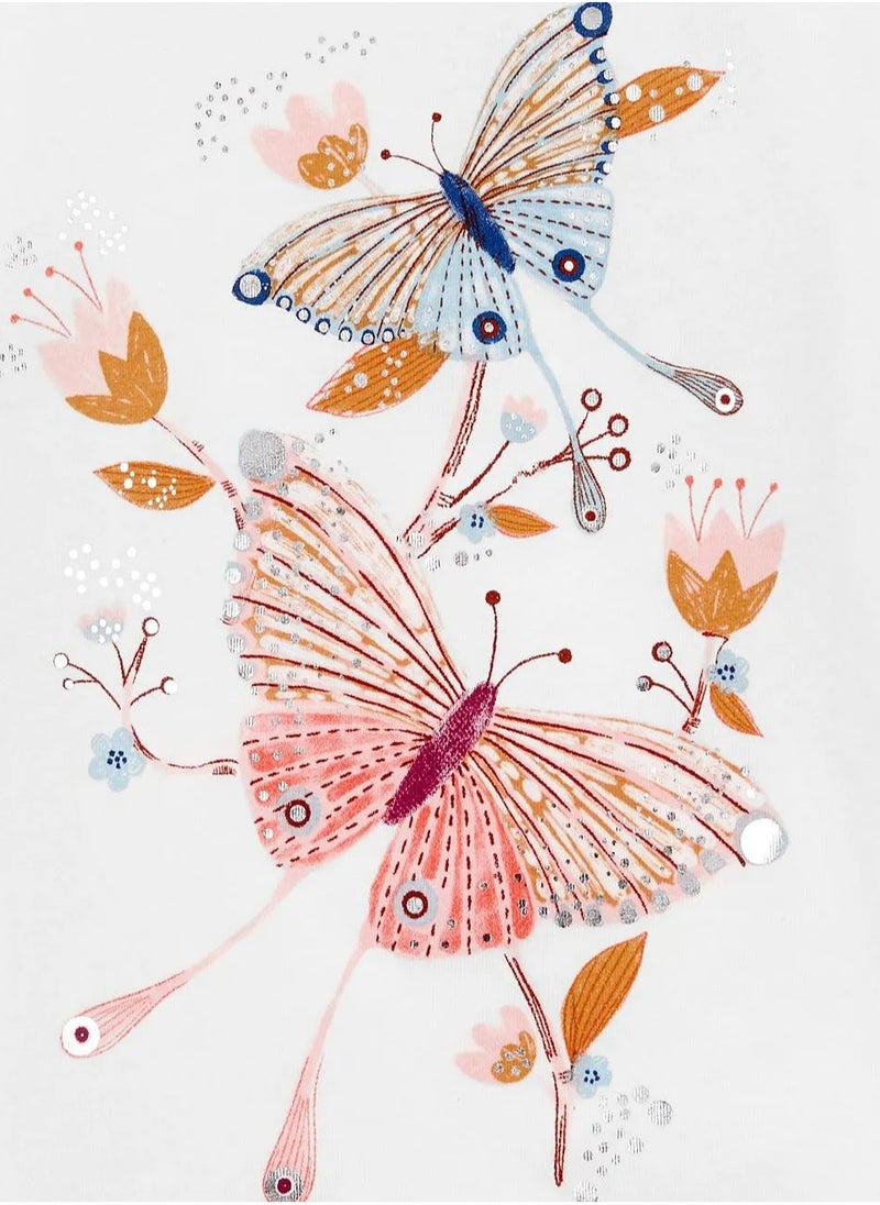 carter's Carter's Butterfly Jersey Top - White  - Image 3