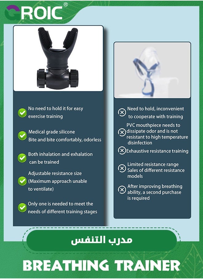 GROIC Breathing Trainer with Adjustable Resistance,Portable Lung Exercise Device with Detachable Lanyard Neck Strap, Breathing Resistance Trainer for Daily Fitness Training  - Image 5