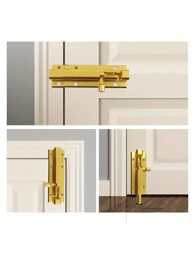 Black Aluminum Door Latch Lock 5 Inch Thickened Anti Theft Security Slide Bolt for Wooden Door Home Safety Hardware - Image 2