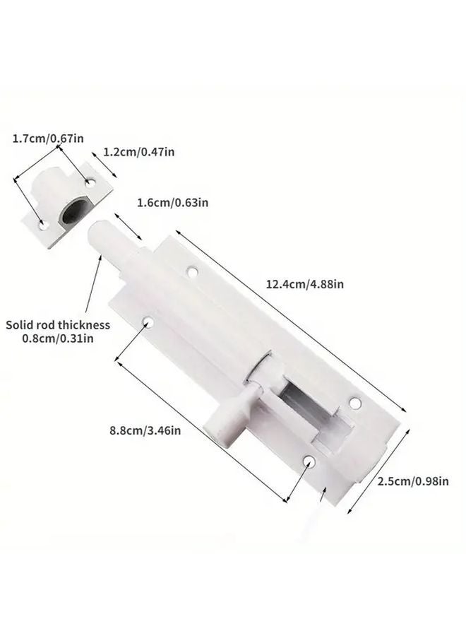 Black Aluminum Door Latch Lock 5 Inch Thickened Anti Theft Security Slide Bolt for Wooden Door Home Safety Hardware - Image 5