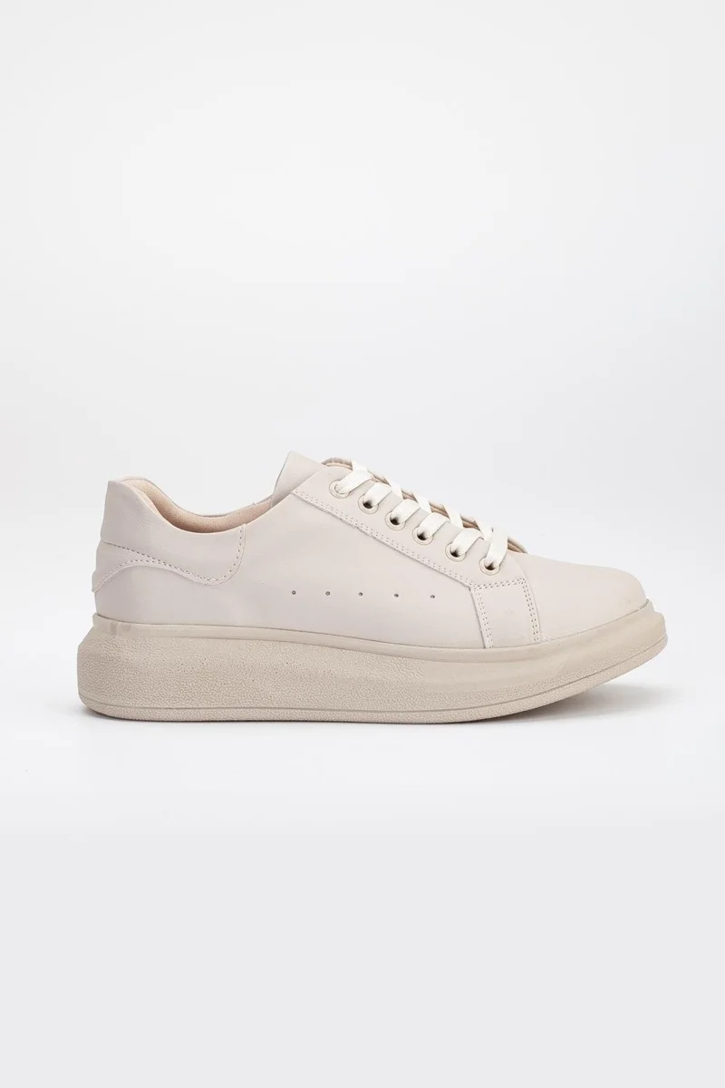Dilimler Ayakkabı Balloon Sole Lace-Up Light Nude Women's Sneakers