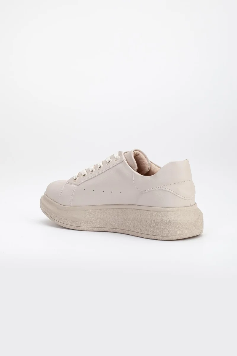 Dilimler Ayakkabı Balloon Sole Lace-Up Light Nude Women's Sneakers
