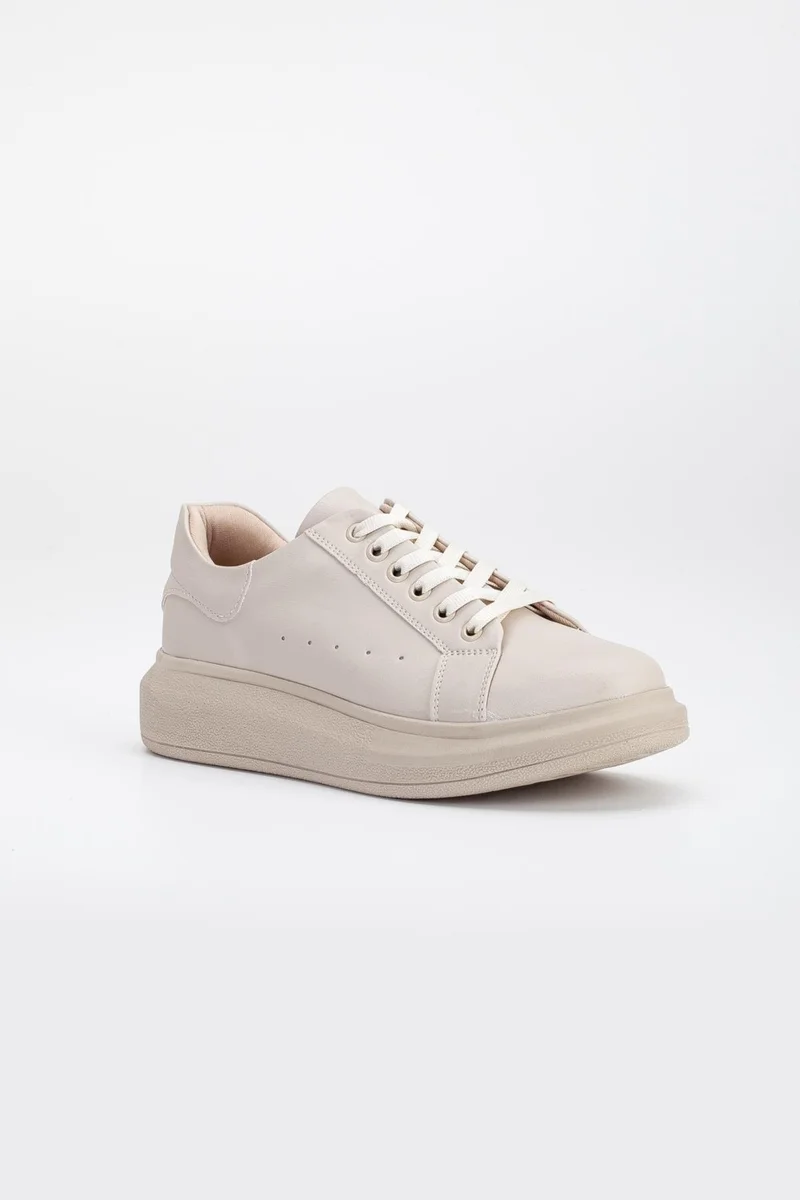 Dilimler Ayakkabı Balloon Sole Lace-Up Light Nude Women's Sneakers