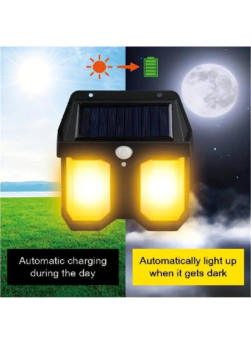 HUMI HOMES - HUMI HOMES Dual Bulb Solar Wall Lights Outdoor, Solar Wall Lantern with 3 Modes & Motion Sensor - Image 1
