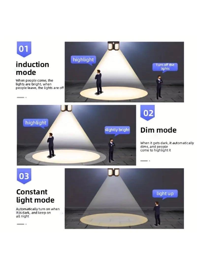 HUMI HOMES - HUMI HOMES Dual Bulb Solar Wall Lights Outdoor, Solar Wall Lantern with 3 Modes & Motion Sensor - Image 1