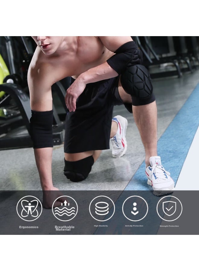 Chidong Tactical Knee And Elbow Pads For Men, Crawling, Sports, Running, Military Training, Joint Protection, Thickened Set, 4 Pieces, Size M - Image 2