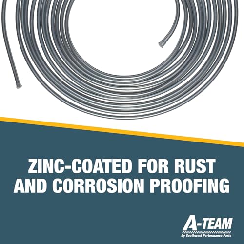 A-Team Performance - 3/16'' Double Walled Galvanized Steel Tube Roll Brake Line Kit - With 16 Piece Fittings For Hydraulic Braking Systems, Fuel, And Transmission System 25 Feet - Image 4
