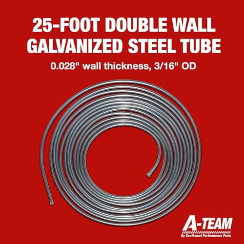 A-Team Performance - 3/16'' Double Walled Galvanized Steel Tube Roll Brake Line Kit - With 16 Piece Fittings For Hydraulic Braking Systems, Fuel, And Transmission System 25 Feet - Image 5