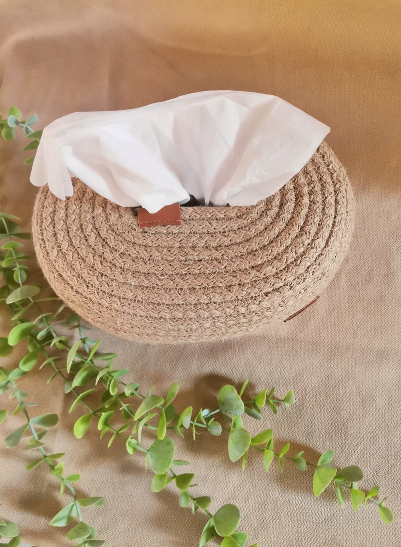 Napkin case made from natural jute yarns 20*15*9 - Image 2