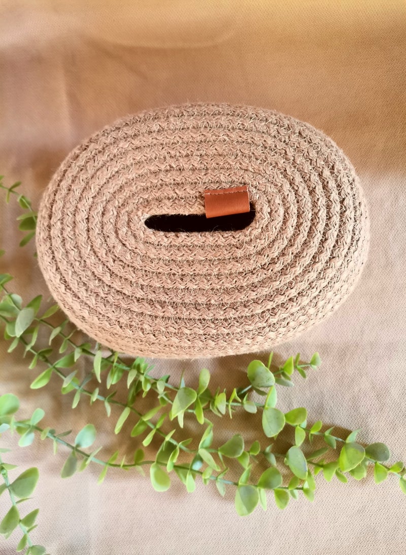 Napkin case made from natural jute yarns 20*15*9 - Image 3