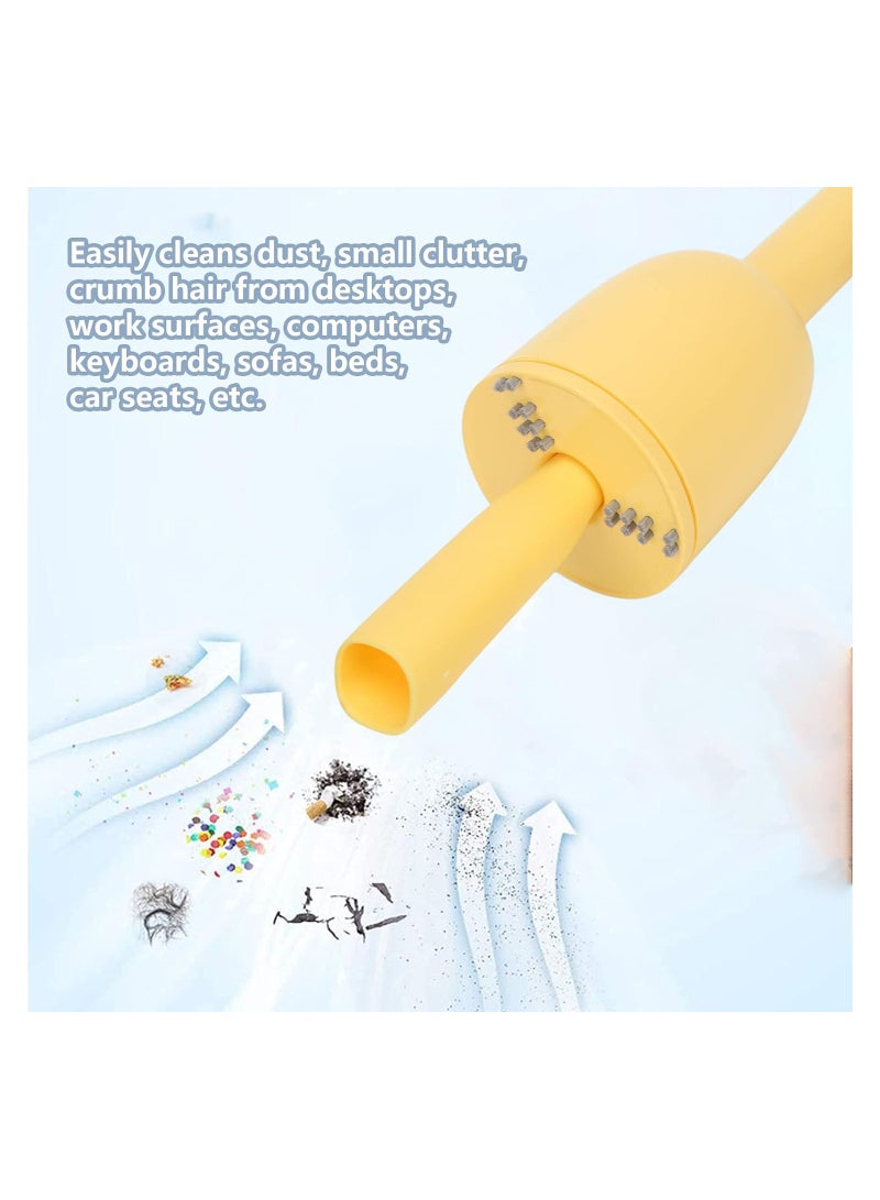 SYOSI Mini USB Desktop Cleaner, Desk Vacuum Cleaner, Rechargeable Desktop USB Vacuum Cleaner, Handy Cordless Vacuum Cleaner, Portable, Desk Dust Cleaner, Higher Suction PC Keyboard Car Seat Cleaning Tool - Image 5