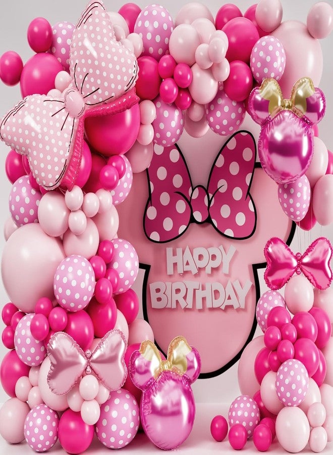 PartyToko MinnieBalloon Arch Kit with BONUS Bow & Mouse Head Balloons - Mini Balloons for Birthday Decorations Birthday& Party Supplies Girl - Minnie Birthdays Party, Baby Shower 100PCS KITS - Image 1