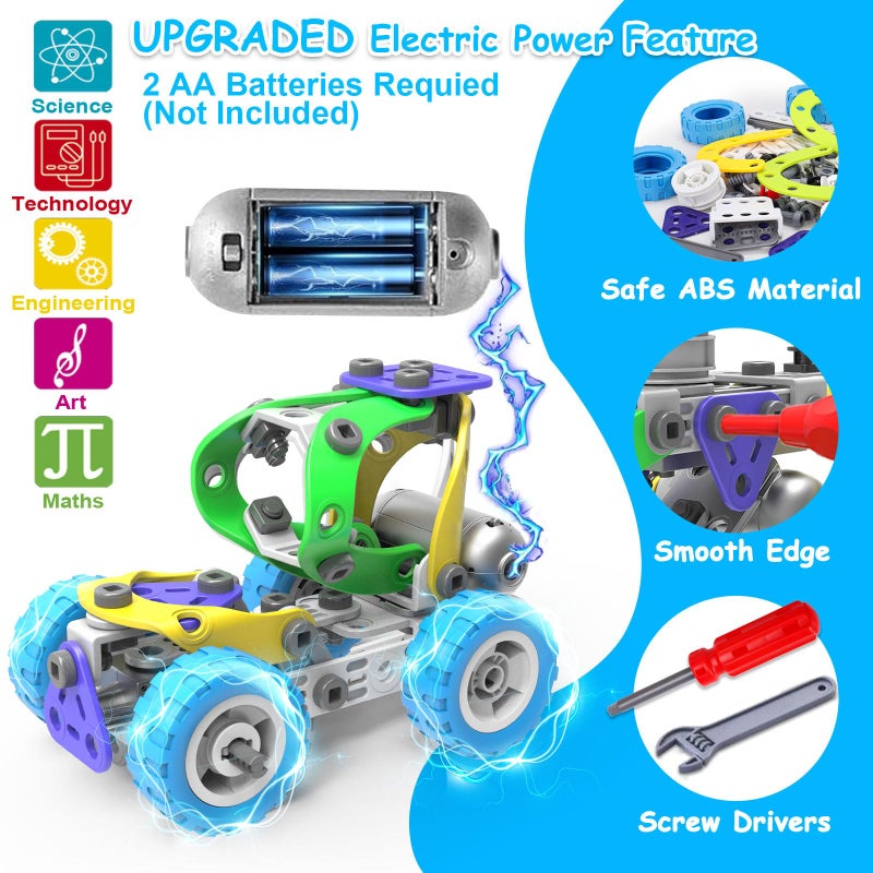 Tsomtto 10 in 1 Electric STEM Toys for 5 6 7 8 9+ Year Old Boy Girl Birthday Gifts Educational Building Toys for Kids Ages 4-8 5-7 8-12 Stem Activities Construction Toy for Boys 6-8 8-10 Christmas Idea Gift - Image 3