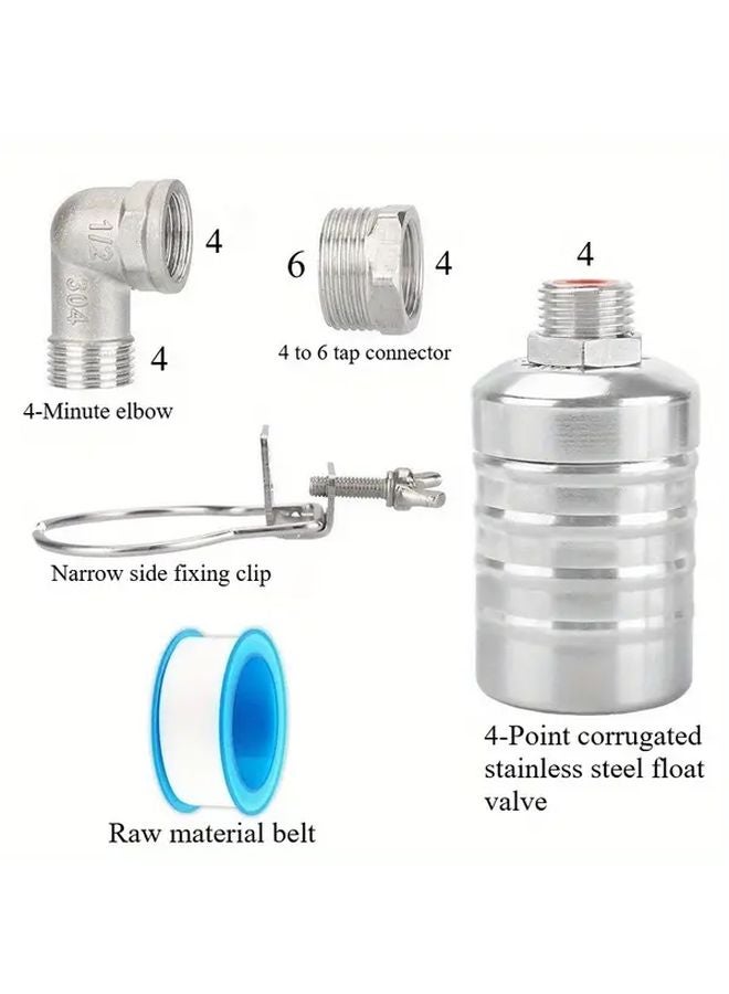 Stainless Steel Automatic Float Valve Corrugated Float 4 Way Elbow 4 To 6 Connector Narrow Edge Clamp - Image 2