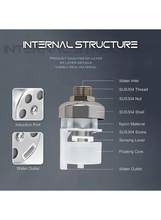 Stainless Steel Automatic Float Valve Corrugated Float 4 Way Elbow 4 To 6 Connector Narrow Edge Clamp - Image 5