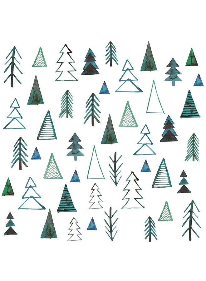Maydahui Nordic Style Green Pine Wall Decals Triangle Trees Wall Stickers (70 x 70 Inch) Abstract Art Forest Wall Decor Peel Stick for Livingroom Kids Room Nursery Bedroom Home Decor - Image 1