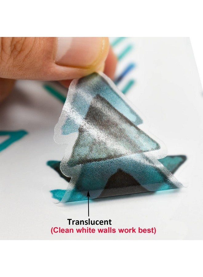 Maydahui Nordic Style Green Pine Wall Decals Triangle Trees Wall Stickers (70 x 70 Inch) Abstract Art Forest Wall Decor Peel Stick for Livingroom Kids Room Nursery Bedroom Home Decor - Image 3