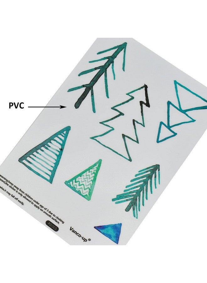 Maydahui Nordic Style Green Pine Wall Decals Triangle Trees Wall Stickers (70 x 70 Inch) Abstract Art Forest Wall Decor Peel Stick for Livingroom Kids Room Nursery Bedroom Home Decor - Image 4