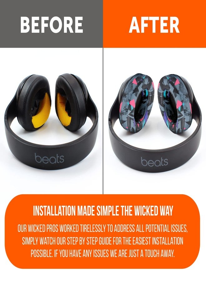 WC Wicked Cushions Replacement Ear Pads for Beats Studio 2 & 3 (B0501, B0500) Wired & Wireless | Does NOT Fit Beats Solo | Softer PU Leather, Enhanced Foam & Stronger Adhesive | 90's Black - Image 4