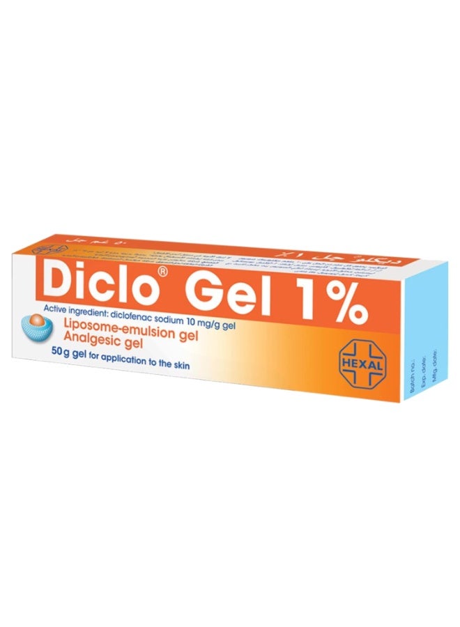 Diclo Gel 1% Diclofenac Sodium Analgesic Liposome Emulsion Gel for Muscle & Joint Pain Relief 50g