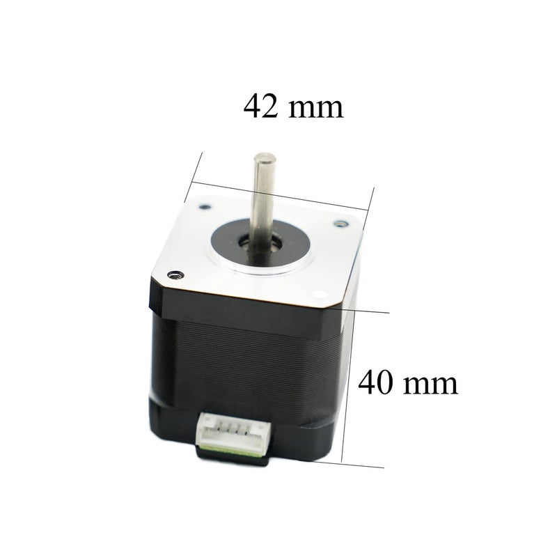 Iverntech Nema 17 Stepper Motor 42x40mm Body Bipolar 1.5A 400mN.m 2 Phase 4 Wires 1.8 ° for 3D Printer or CNC Machine with 1M Motor Cable(Black) - Image 3
