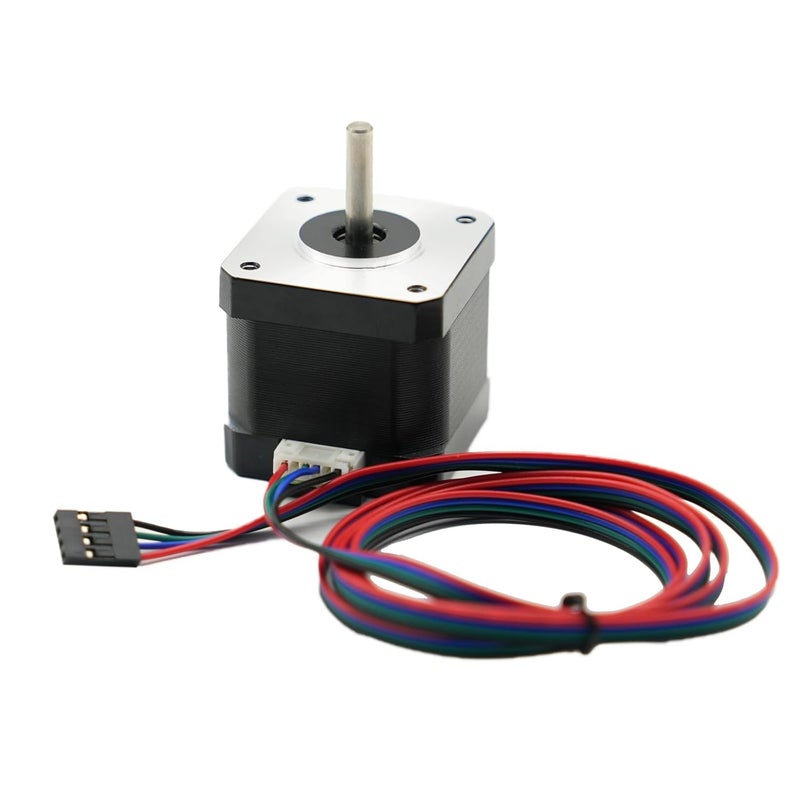 Iverntech Nema 17 Stepper Motor 42x40mm Body Bipolar 1.5A 400mN.m 2 Phase 4 Wires 1.8 ° for 3D Printer or CNC Machine with 1M Motor Cable(Black) - Image 1