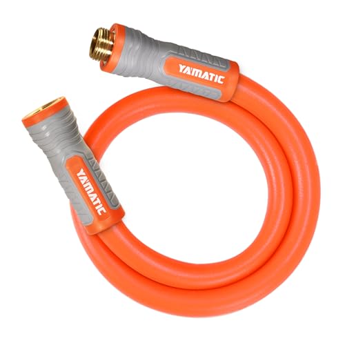 YAMATIC Heavy Duty Short Garden Hose 5/8 in x 3 ft with Swivel Fitting, Super Flexible Leader hose,All-weather, Lightweight, Burst 600 PSI - Image 1