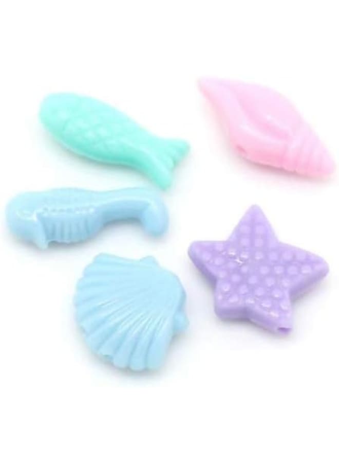 200 Acrylic, Bubblegum" Spacer Beads with 1.5mm Hole (Sea Ocean)  - Image 2