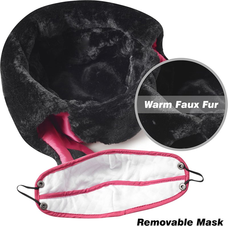 KOOLSOLY Trooper Trapper Hat,Winter Ski Hat with Winter Ear Flap and Ski Windproof Mask - Image 5