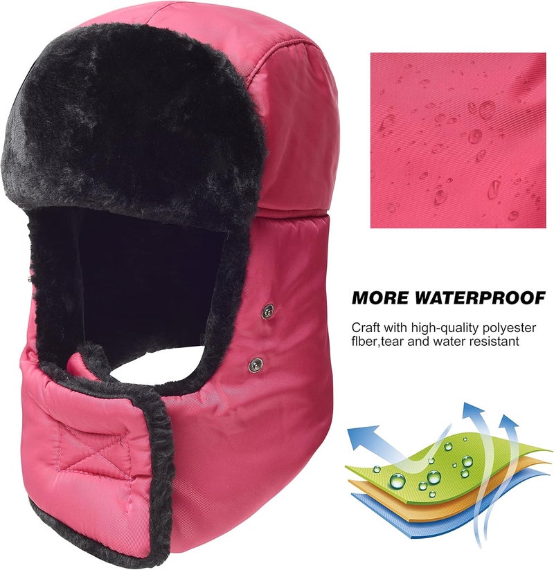 KOOLSOLY Trooper Trapper Hat,Winter Ski Hat with Winter Ear Flap and Ski Windproof Mask - Image 2