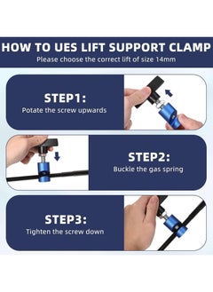 Generic Car Hood Prop Struts Clamp, Hood Lift Clamp, Lift Support Clamp, 0.55 Inch Hood Lift Support Clip, for Car Rod Retaining Holder Tool, Portable Aluminum Alloy Anti (2 PCS)  - Image 2