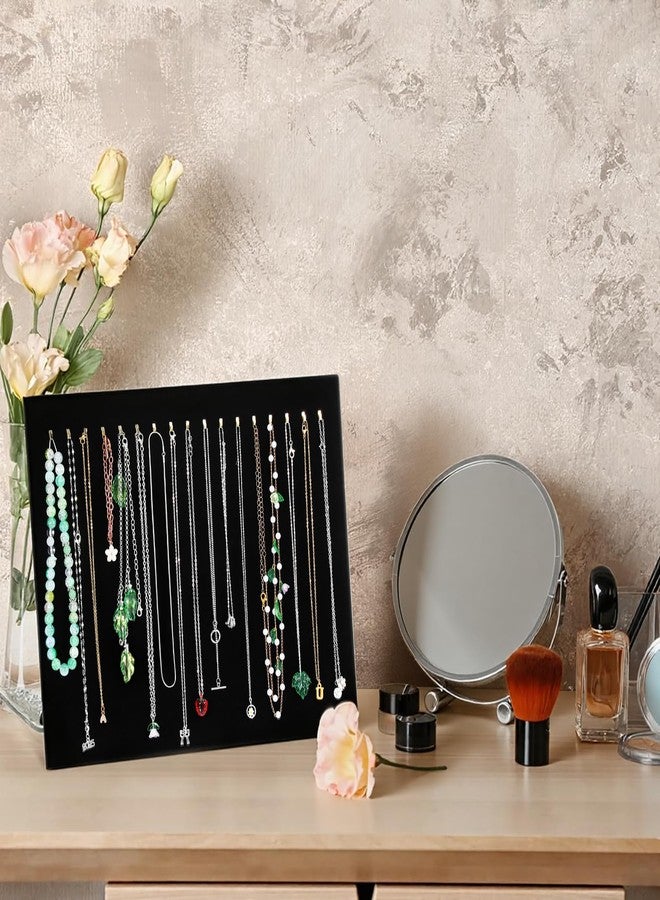 BOHUIZ 4 Pack Black Velvet Necklace Display Stands for Selling with 17 Hooks, Jewelry Necklace Display Stand Storage Holder for Pendants Chain - Image 5